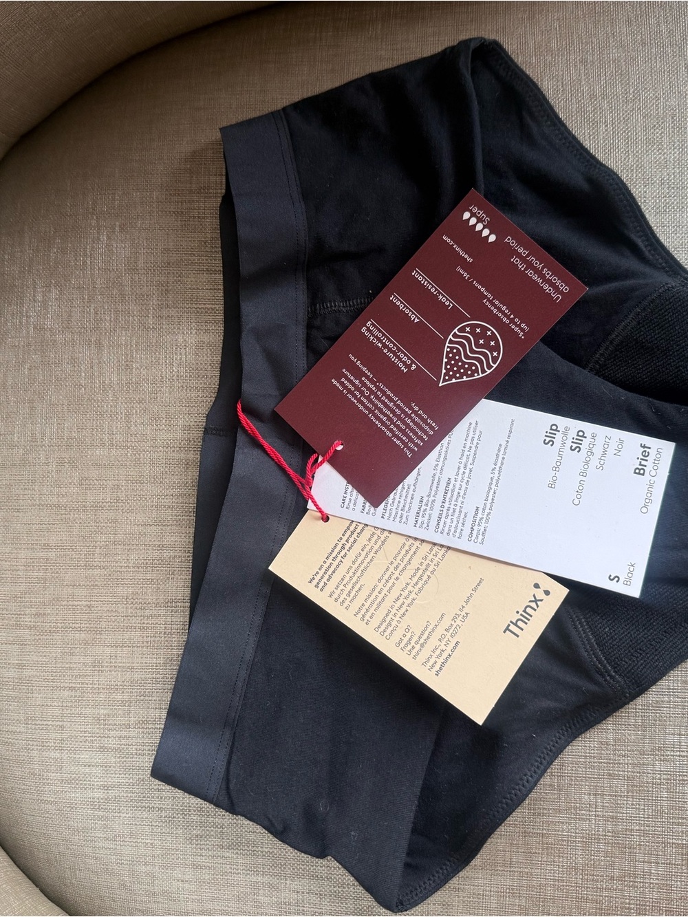 Thinx Black Women's Period Briefs with Tag Set